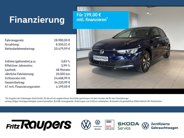 VW Golf 1.5 eTSI DSG MOVE +KAMERA+ACC+NAVI+SHZ